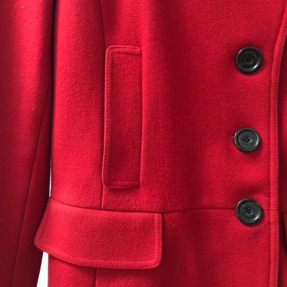 Banana Republic cherry red wool peacoat (S) - Picture 6 of 8